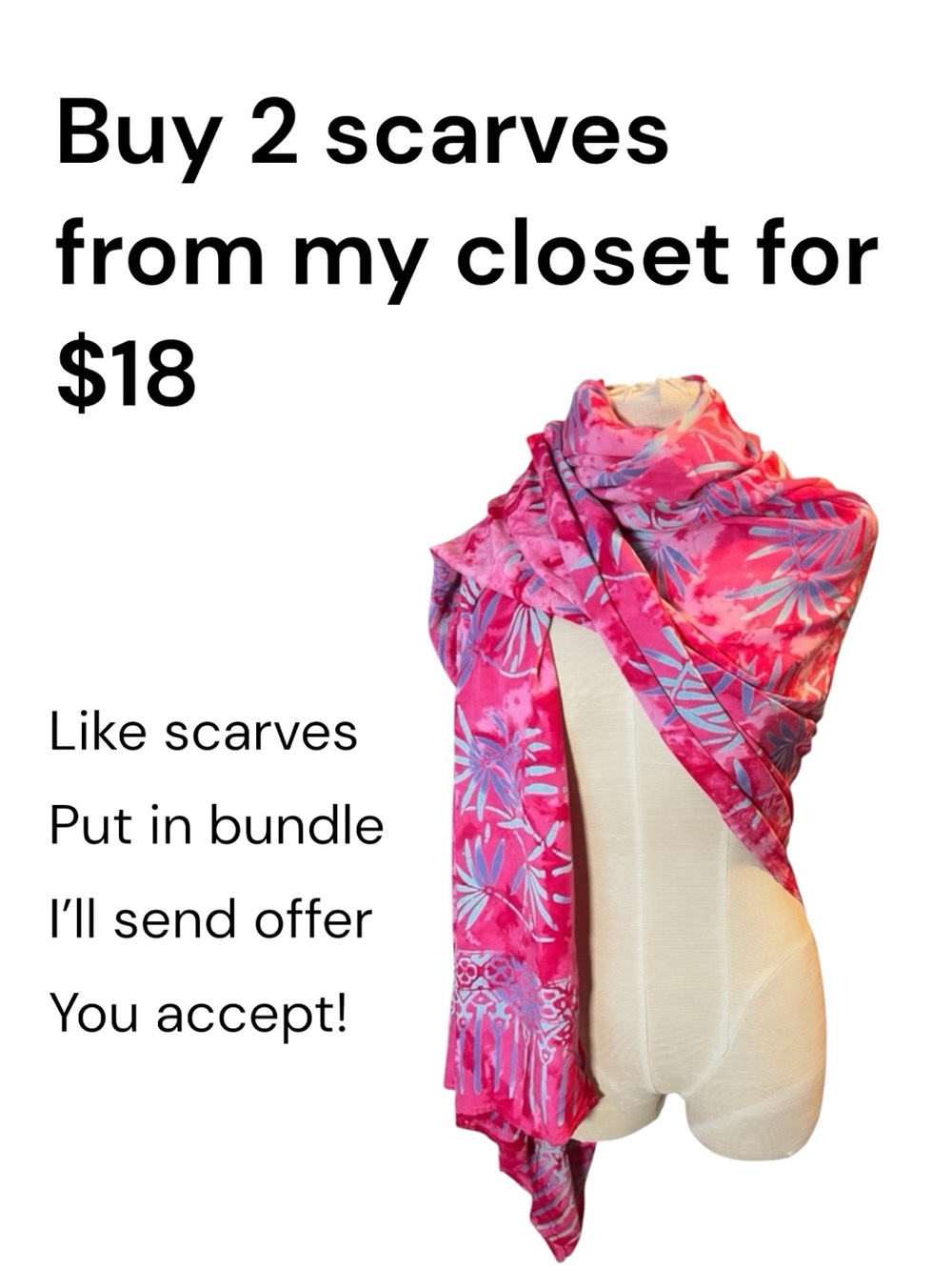 Vibrant Pink Floral Wrap Scarf